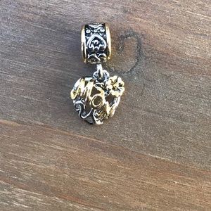 Mom white gold charm